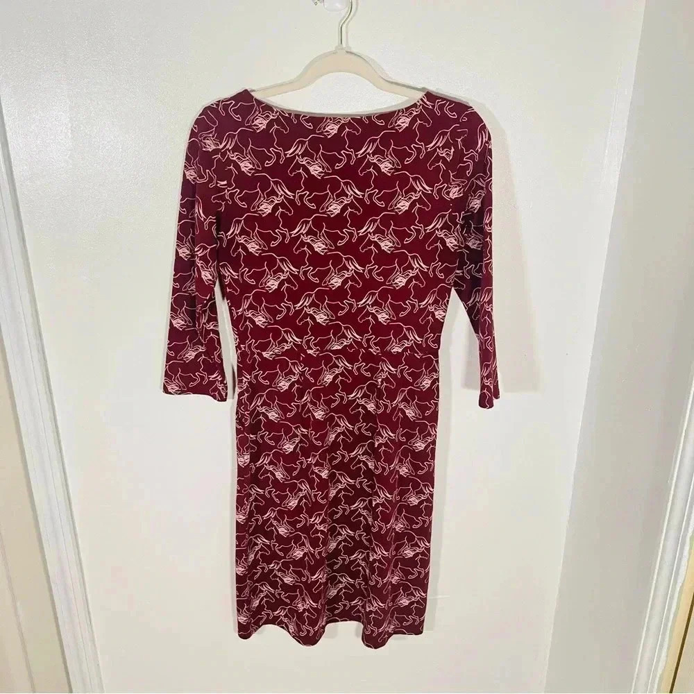 NEW Boden Penny Jersey Midi Dress Wild Horses Burgundy Western Cowgirl Bohemian - Picture 8 of 8